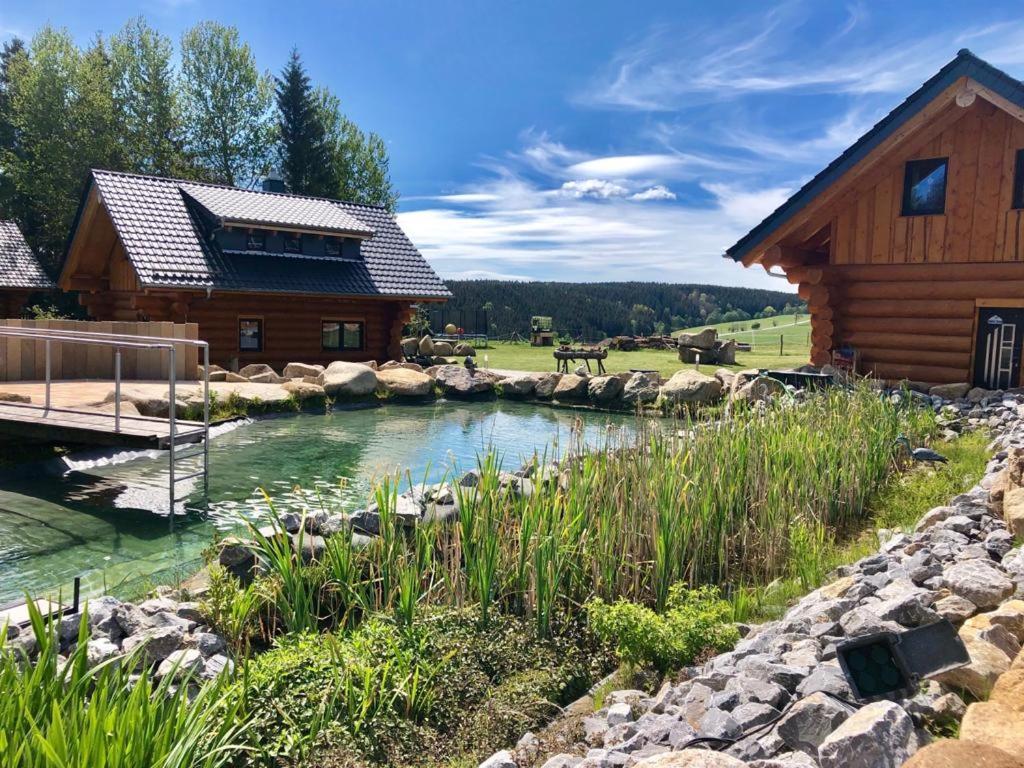 Naturstammhaus Und Appartements Zum Brockenbaecker Tanne Exterior foto