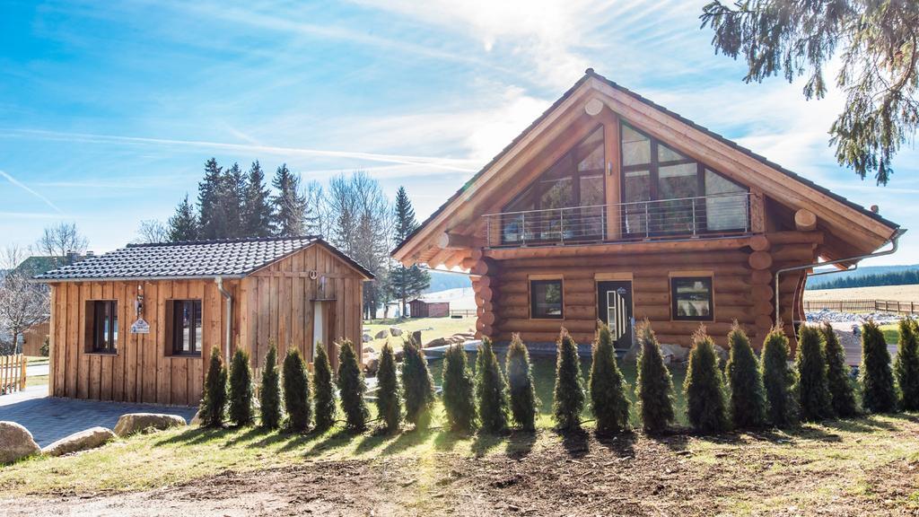 Naturstammhaus Und Appartements Zum Brockenbaecker Tanne Exterior foto